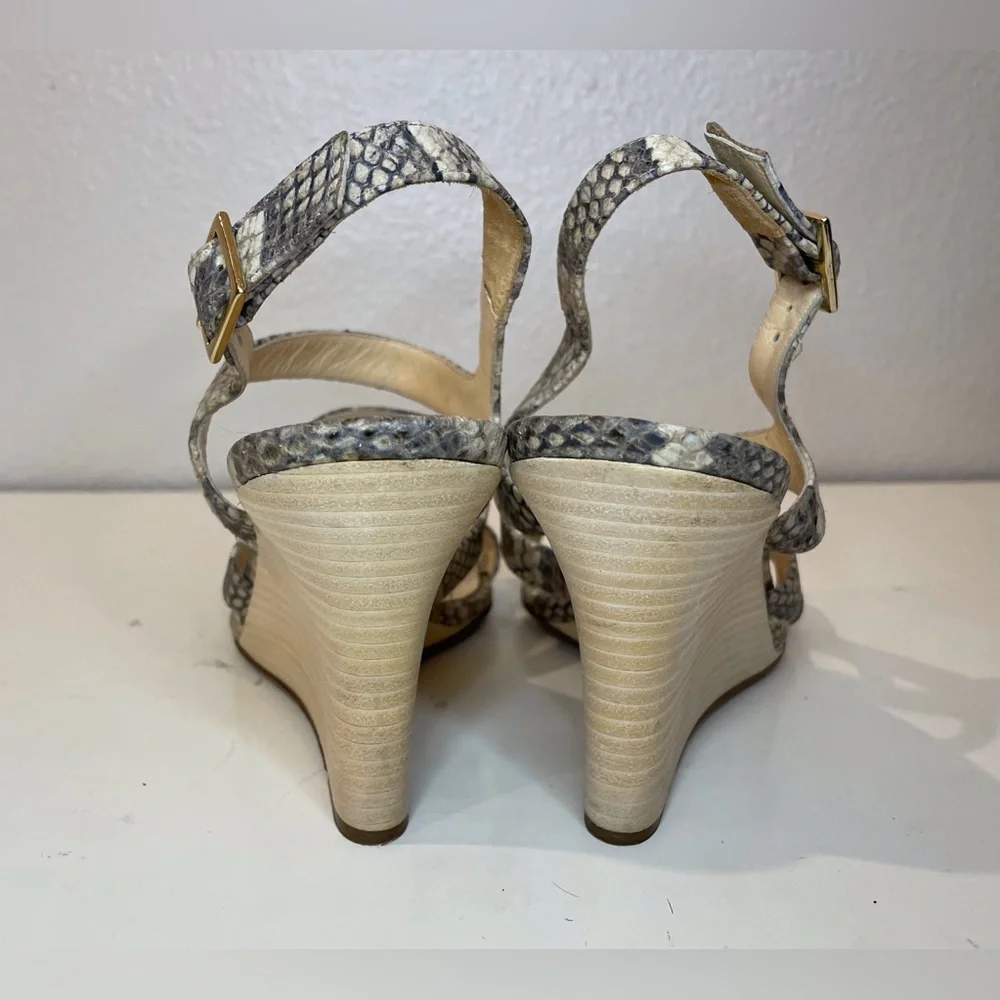 Kate Spade‎ Snakeskin Pattern Wedges Sandals Size 7 B